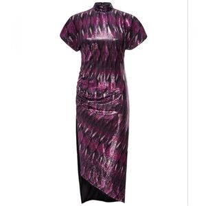 NWT- XS- MISA - Los Angeles - Divia Dress in Fuchsia Ikat Sequin